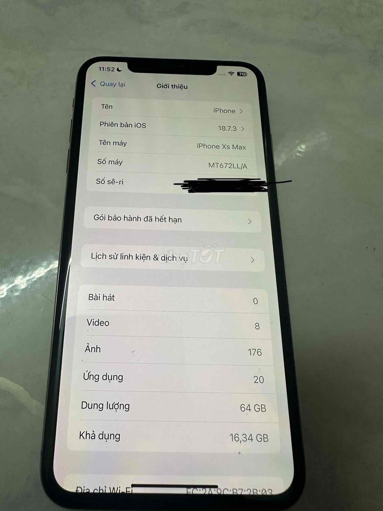 iPhone Xs Max 64GB Vàng đồng Đã sử dụng. Mua bán Điện thoại tại Thành phố Qui Nhơn Bình Định được đăng bởi ThienVu CV hình 1