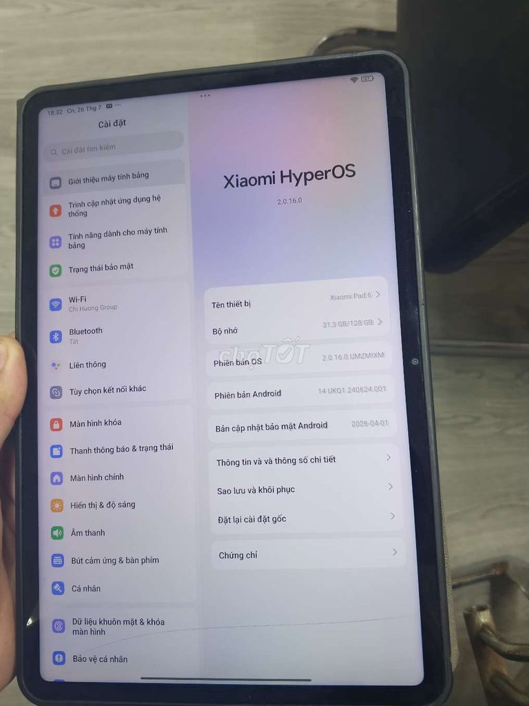 Xiaomi Pad 6 Snapdragon 870 6GB/128GB Xám. Mua bán Máy tính bảng tại Quận Gò Vấp Tp Hồ Chí Minh được đăng bởi Chí Hướng Group  hình 1