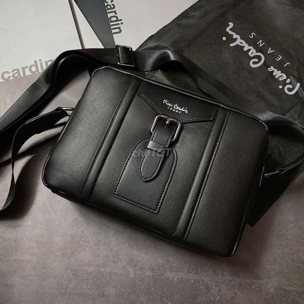 Túi đeo chéo Pierre Cardin Da Đen. Mua bán Túi xách tại Quận 12 Tp Hồ Chí Minh được đăng bởi Đức thiện  hình 1