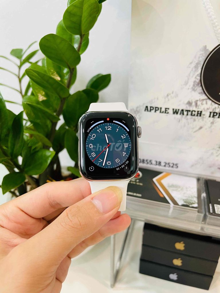 Apple Watch s5/44 thép trắng ESIM