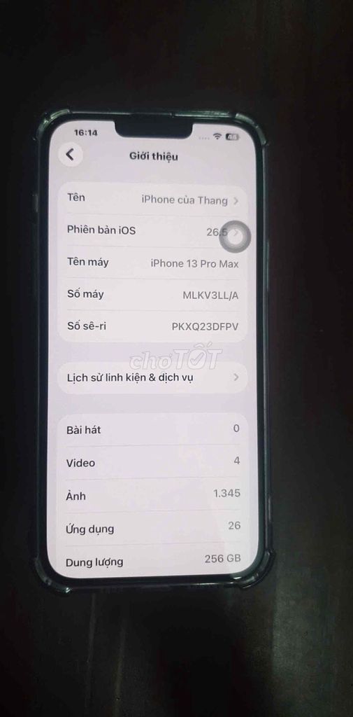 iPhone 13 Pro Max 256GB Mỹ. Mua bán Điện thoại tại Quận Tân Phú Tp Hồ Chí Minh được đăng bởi Cao Thắng hình 1