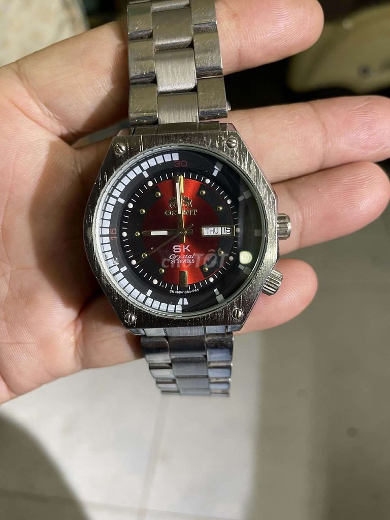 Đồng hồ Orient SK Crystal Nam Đỏ Bạc. Mua bán Đồng hồ tại Quận Bình Tân Tp Hồ Chí Minh được đăng bởi Như Ý hình 1