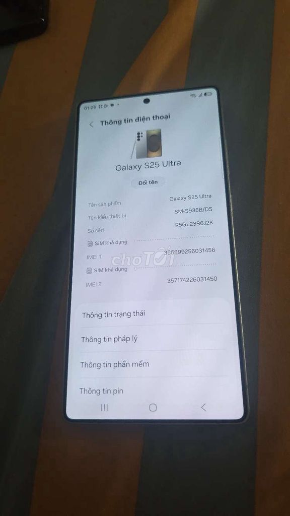 Samsung Galaxy S25 Ultra 12GB 512GB Xám. Mua bán Điện thoại tại Thành phố Thủ Đức Tp Hồ Chí Minh được đăng bởi Toàn Toàn hình 1