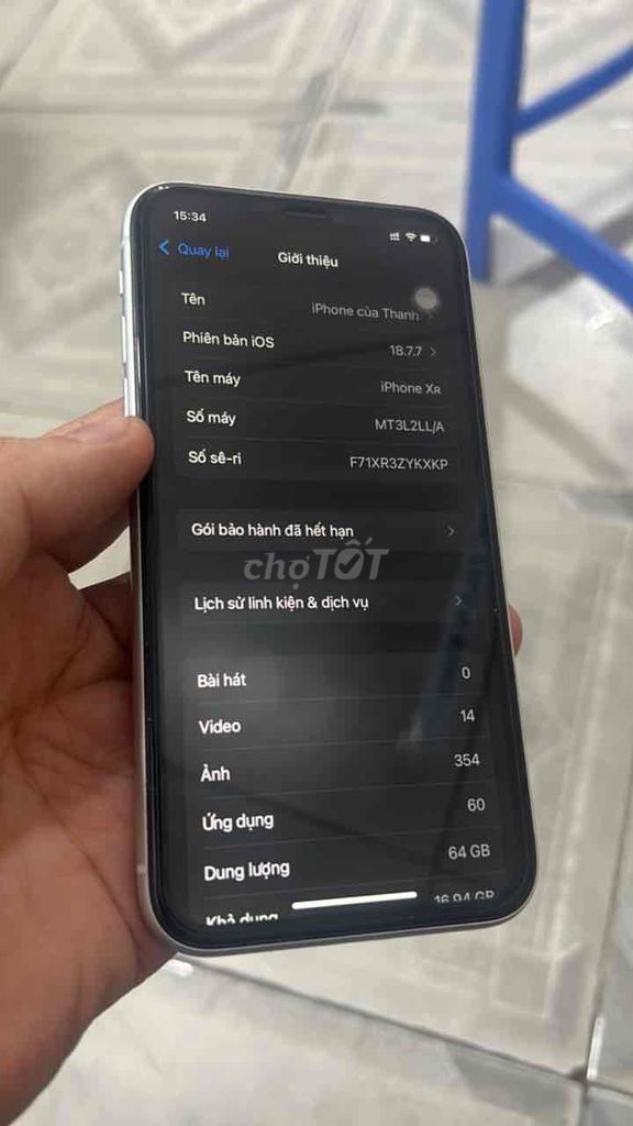 iPhone XR 64GB Trắng Đã thay pin. Mua bán Điện thoại tại Huyện Trảng Bom Đồng Nai được đăng bởi Nguyễn Thanh hình 1