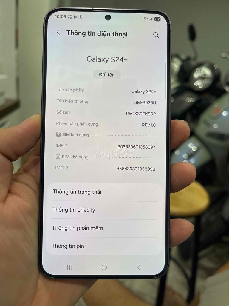 Samsung Galaxy S24+ 256GB Xám. Mua bán Điện thoại tại Quận 10 Tp Hồ Chí Minh được đăng bởi nguyên đoàn hình 1