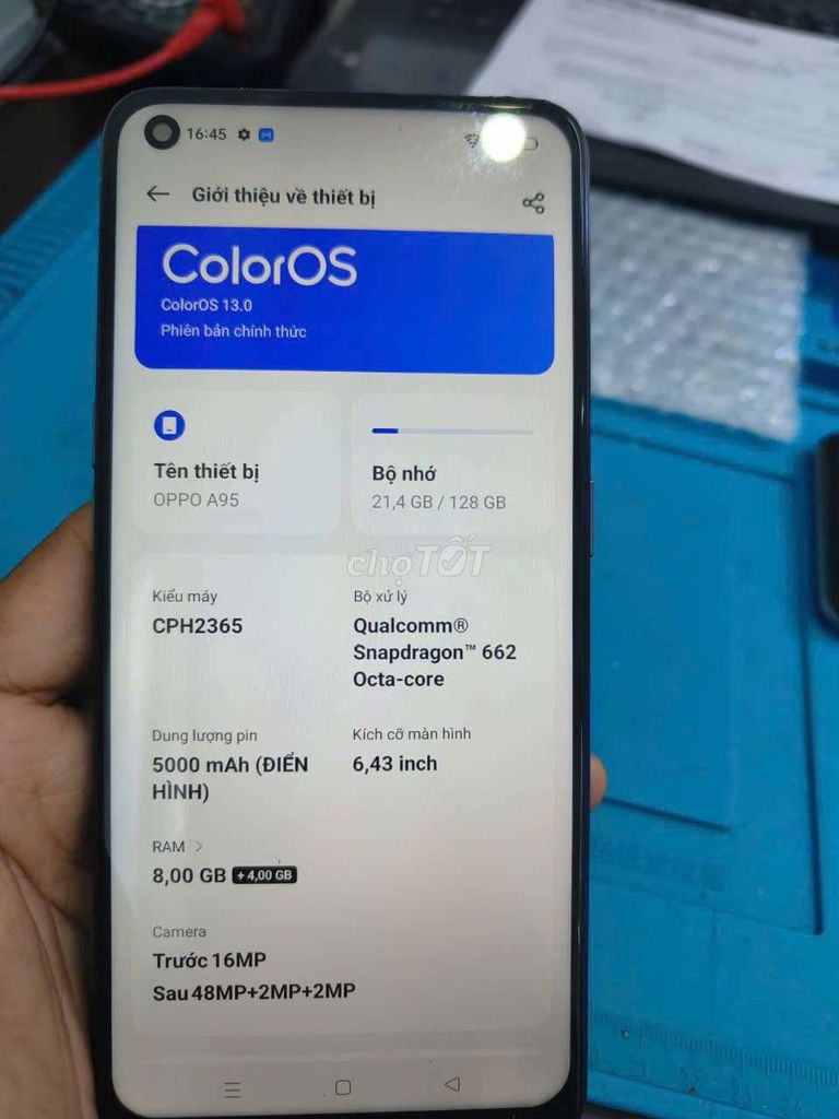 Oppo A95 128GB Xanh. Mua bán Điện thoại tại Quận 3 Tp Hồ Chí Minh được đăng bởi Thuân Đỗ hình 1