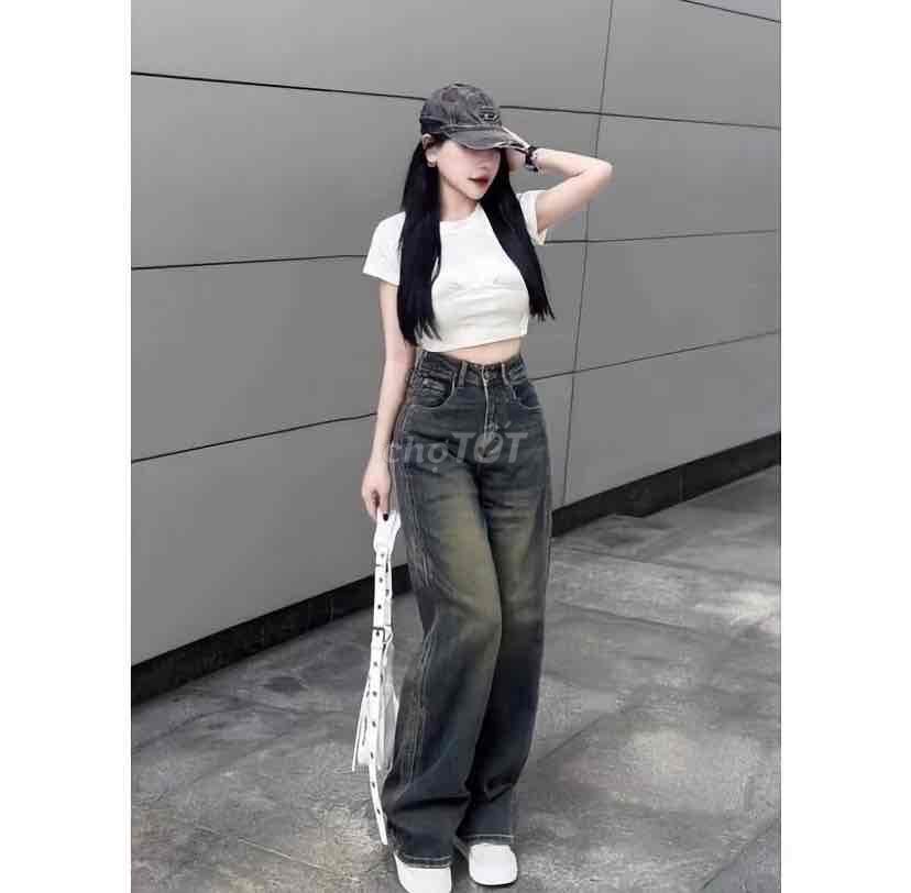 Quần jeans nữ ống rộng Denim. Mua bán Quần áo tại Huyện Dầu Tiếng Bình Dương được đăng bởi Ngoc Linh hình 1