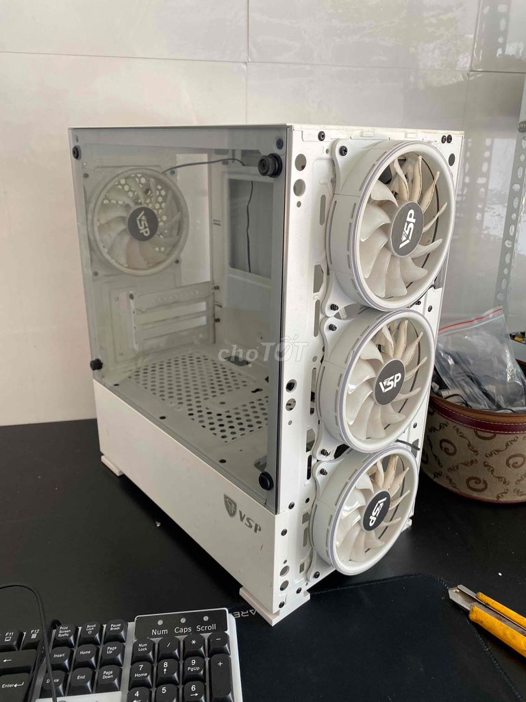 Vỏ case VSP 4 fan led Trắng như hình. Mua bán Linh kiện (RAM, Card...) tại Huyện Định Quán Đồng Nai được đăng bởi HC Computer hình 1