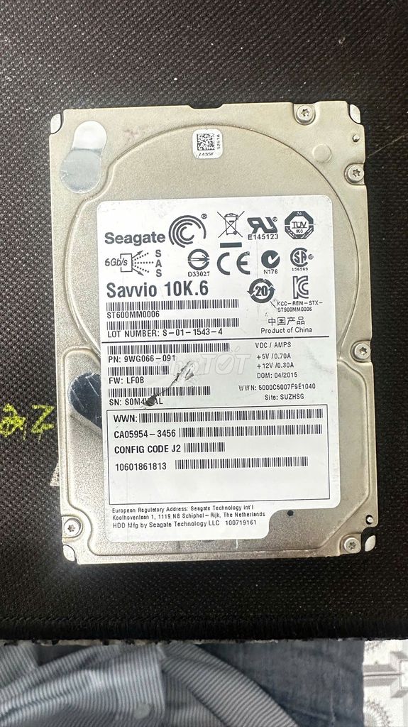 Ổ cứng HDD Seagate Savvio 10K.6 600GB. Mua bán Linh kiện (RAM, Card...) tại Huyện Dầu Tiếng Bình Dương được đăng bởi Hoàng Võ hình 1