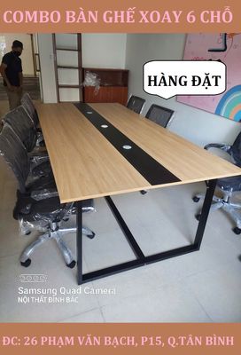 BỘ BÀN MDF GHẾ XOAY LƯNG LƯỚI 6 CHỖ 120X240X75. Mua bán Đồ dùng văn phòng tại Quận 12 Tp Hồ Chí Minh được đăng bởi NHẬN SẢN XUẤT NỘI THẤT CỬA HÀNG