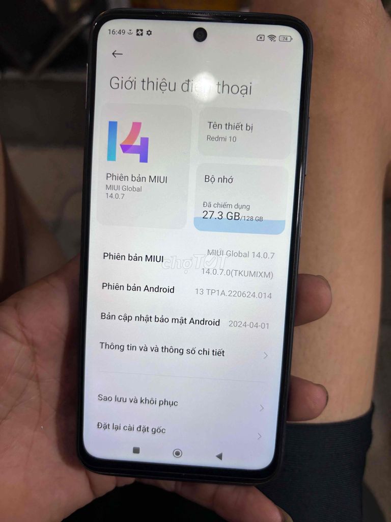 Xiaomi Redmi 10 128GB Xám Android 13. Mua bán Điện thoại tại Thành phố Dĩ An Bình Dương được đăng bởi Huy Đồ Cũ Dĩ An Bình Dương hình 1