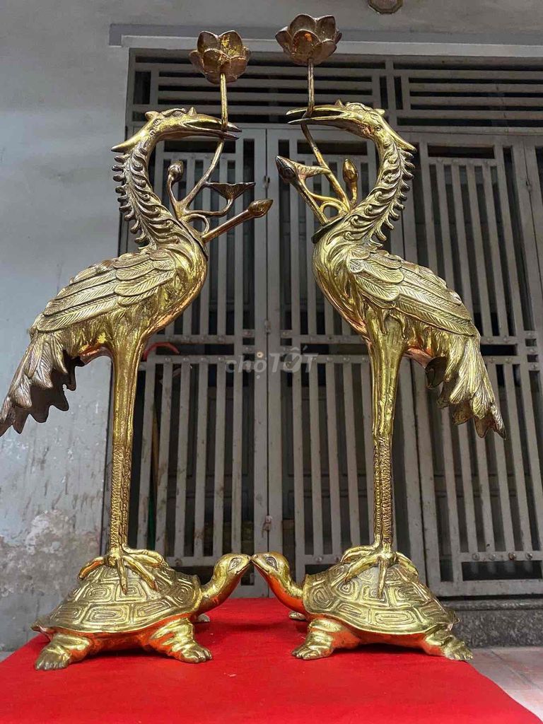 Đôi hạc đồng xưa cao 56cm. Mua bán Đồ sưu tầm, đồ cổ tại Huyện Dầu Tiếng Bình Dương được đăng bởi Dung hình 1
