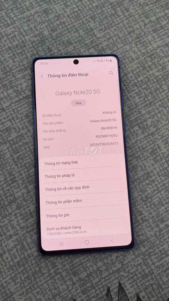 Samsung Note 20 5G 8/256GB Zin màn xanh nhẹ Xài Ok. Mua bán Điện thoại tại Quận 8 Tp Hồ Chí Minh được đăng bởi điện thoại giá rẻ  hình 1