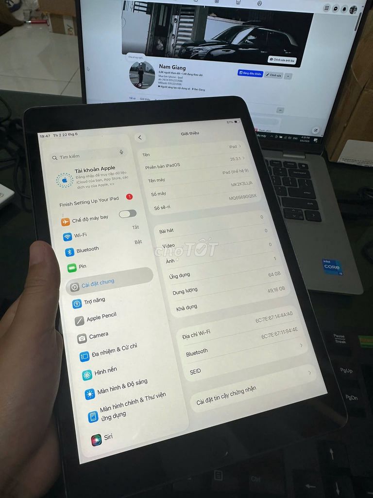 Apple iPad Gen 9 Wifi 64GB Xám. Mua bán Máy tính bảng tại Quận Cầu Giấy Hà Nội được đăng bởi Hội Đồ Điện Tử hình 1