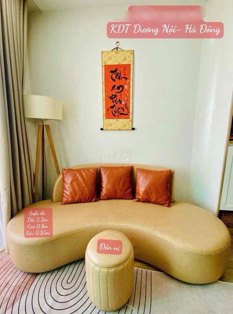 Sofa Da Vàng Kem 2.2m 89% mới. Mua bán Bàn ghế tại Quận Hà Đông Hà Nội được đăng bởi Nguyễn Thị Vân Anh hình 1