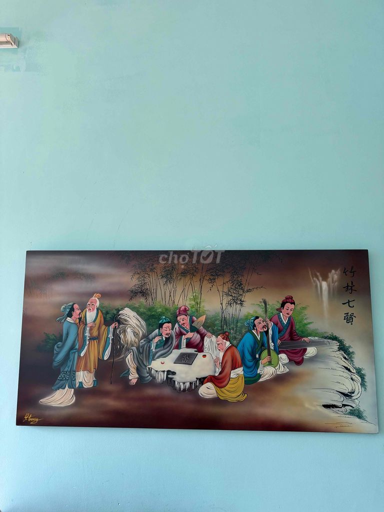 Tranh sơn mài Kim Trung Trúc lâm thất hiền. Mua bán Đồ sưu tầm, đồ cổ tại Quận 12 Tp Hồ Chí Minh được đăng bởi Pham hoang thanh hình 1