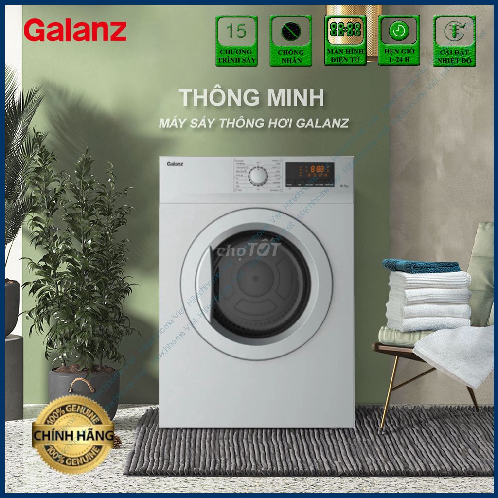 Máy sấy thông hơi Galanz 8 Kg DV-80T5C(W)