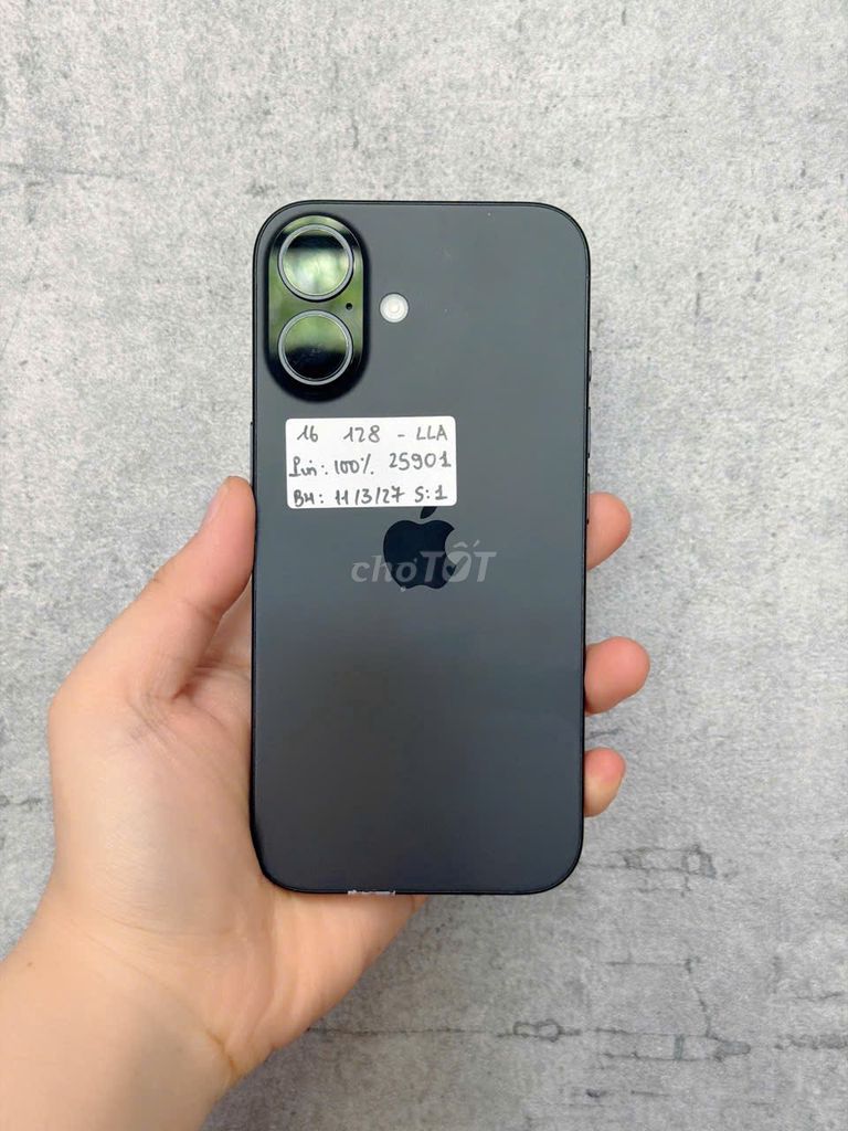 16 ĐEN 128G MÃ MĨ PIN 100% SẠC ÍT, BH 12 THÁNG. Mua bán Điện thoại tại Quận Thanh Khê Đà Nẵng được đăng bởi Bảo Ngô hình 1