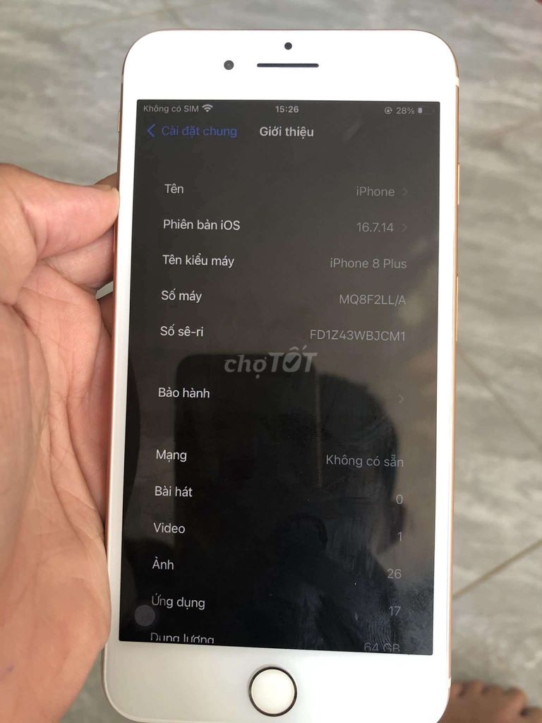 Apple iPhone 8 Plus 64GB Vàng. Mua bán Điện thoại tại Huyện Trảng Bom Đồng Nai được đăng bởi Phạm Hiếu  hình 1