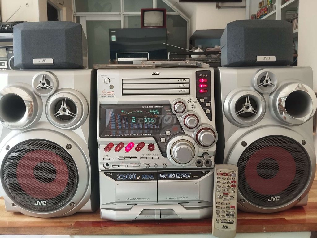 JVC G750 đẹp xuất sắc, nghe CD Radio Aux Cassette