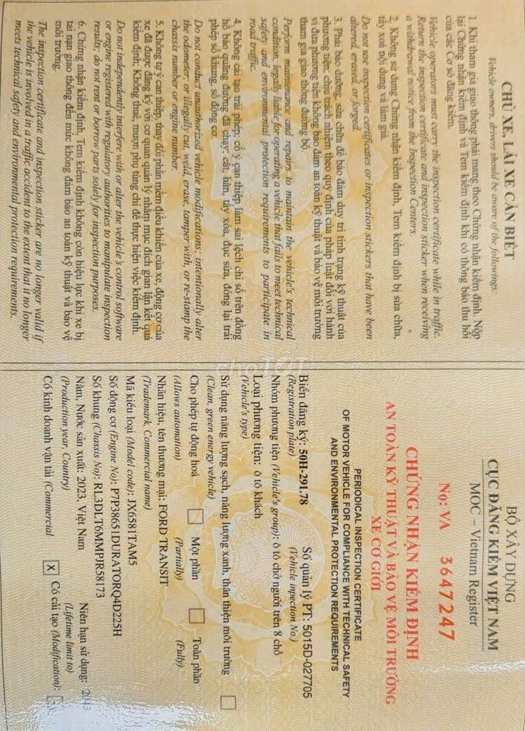 Ford Transit 2023 Trắng 70000 km. Mua bán Ô tô tại Quận 4 Tp Hồ Chí Minh được đăng bởi Minh Phương hình 14