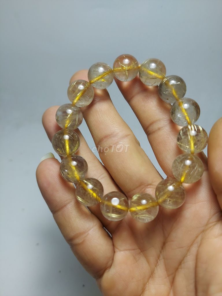 Vòng tay đá thạch anh tóc vàng_13.5 li