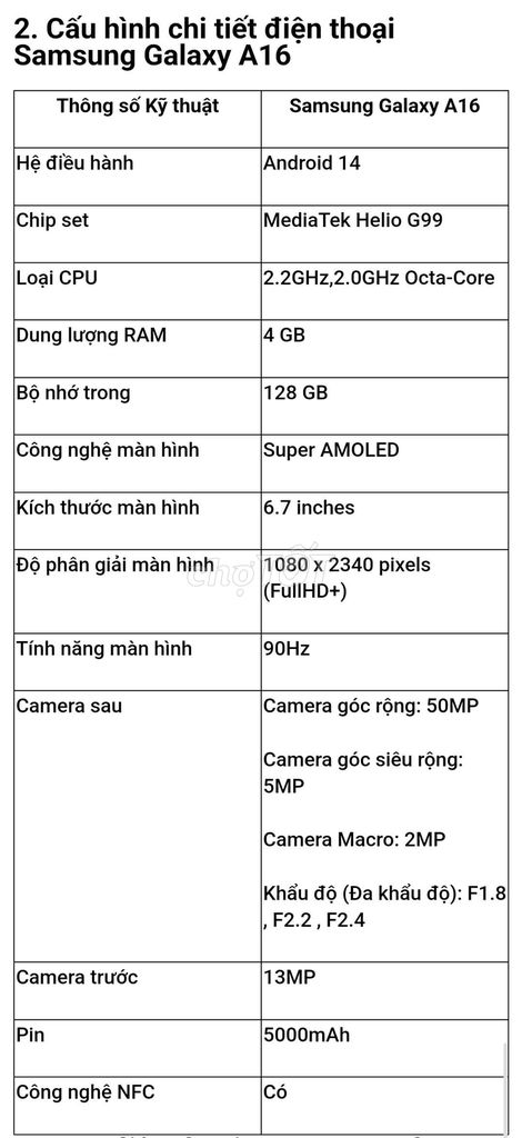 Galaxy A16 SSVN | Mới 100%, BH 12 tháng. Mua bán Điện thoại tại Quận Thanh Xuân Hà Nội được đăng bởi Huy Nguyen hình 3