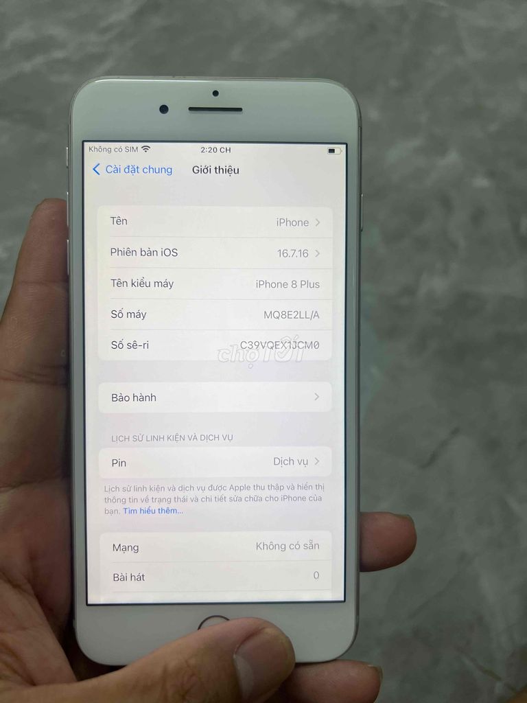 Apple iPhone 8 Plus 64GB Trắng zin đẹp Nguyên bản. Mua bán Điện thoại tại Huyện Kim Sơn Ninh Bình được đăng bởi Keng  hình 1