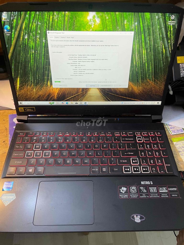 Acer nitro 5 i7 11800h/16gb/512gb vga RTX 3050