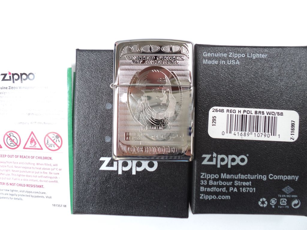 Zippo Mỹ, Hiếm / TỜ 100 ĐÔ LA MỸ / 100 USD, zin