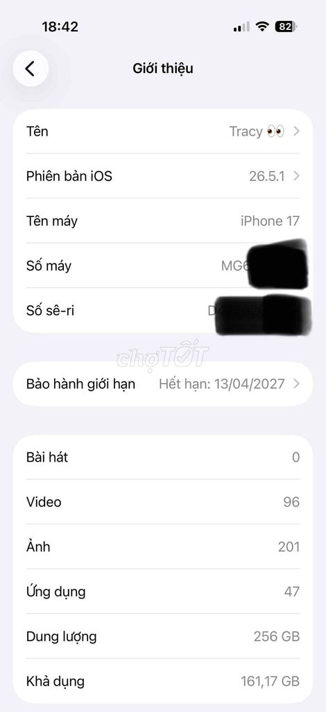 Apple iPhone 17 256GB Tím Còn bảo hành. Mua bán Điện thoại tại Quận Cầu Giấy Hà Nội được đăng bởi Nguyễn Hiệppp hình 1