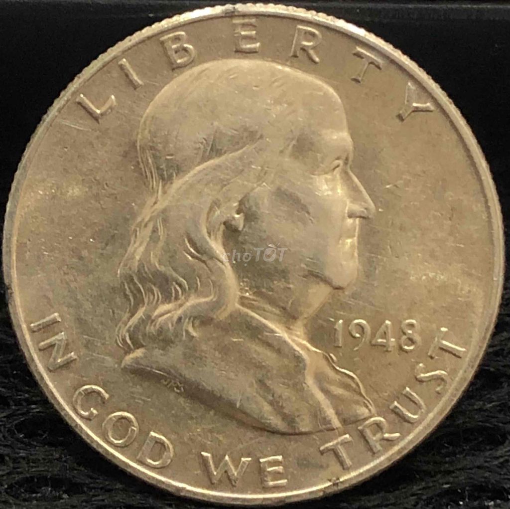 Tiền xu bạc Mỹ - Franklin Half Dollar 1948. Mua bán Đồ sưu tầm, đồ cổ tại Quận Bình Tân Tp Hồ Chí Minh được đăng bởi Charlie Tanu hình 1