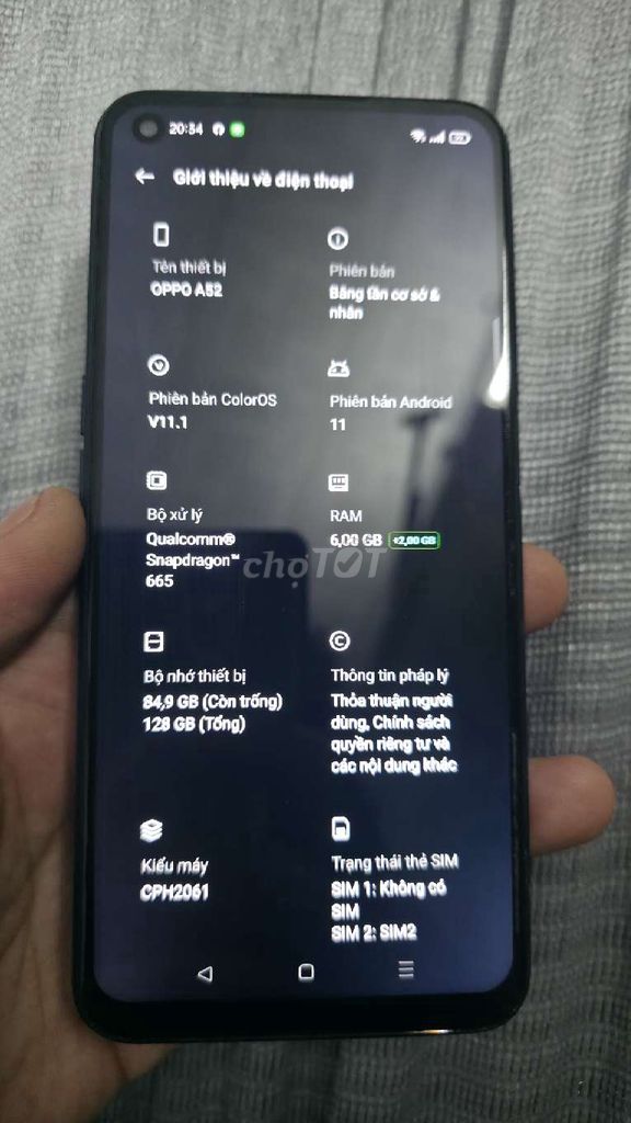 Oppo A52 128GB Đen. Mua bán Điện thoại tại Thành phố Sa Đéc Đồng Tháp được đăng bởi Nguyễn Hoàng Phú hình 1