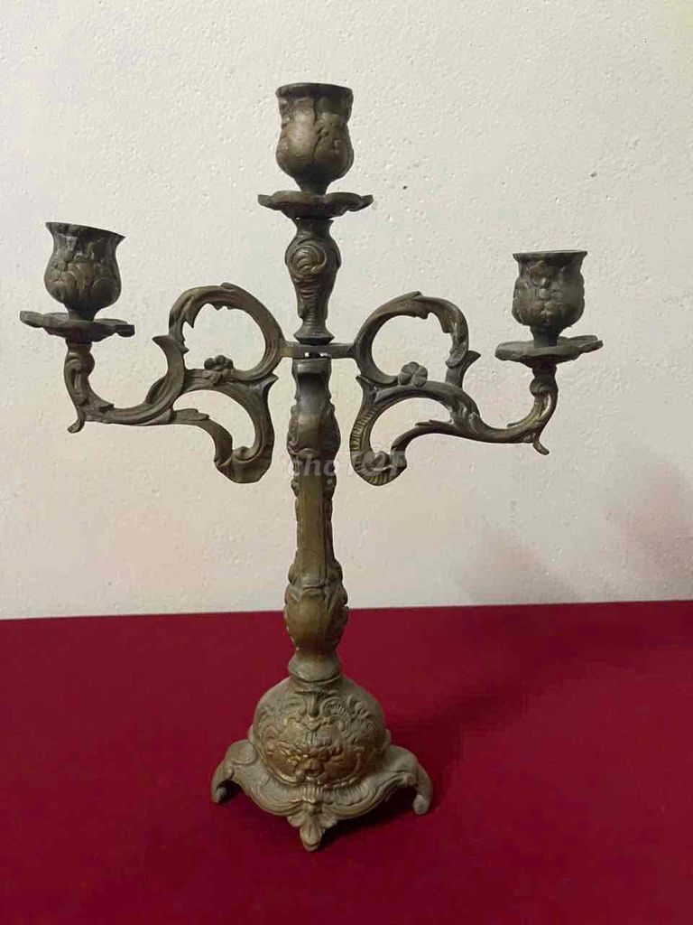 Chân nến Đồng Cổ điển 35cm. Mua bán Cây cảnh, đồ trang trí tại Quận Hoàng Mai Hà Nội được đăng bởi Nam Đồ Xưa hình 1
