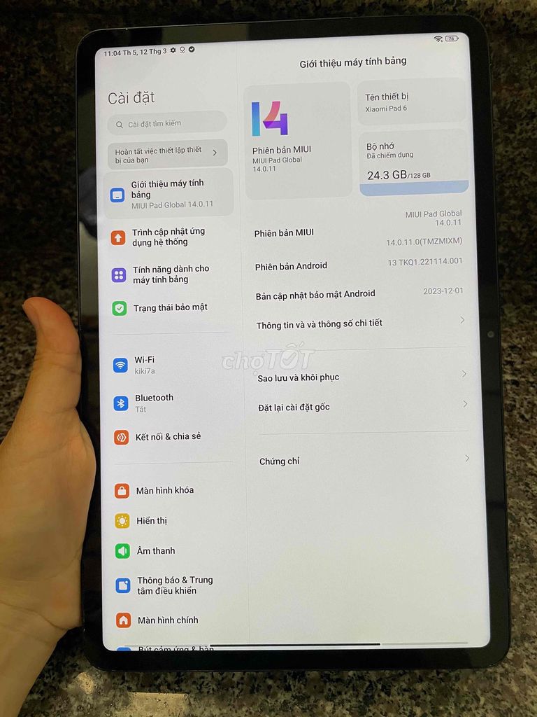Xiaomi Pad 6 8GB/128GB Xám. Mua bán Máy tính bảng tại Quận 10 Tp Hồ Chí Minh được đăng bởi Gia Hân hình 1