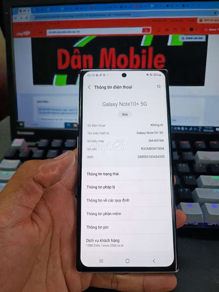 SAMSUNG NOTE 10 PLUS 5G 12GB.256GB MÁY ĐẸP FULL CN. Mua bán Điện thoại tại Quận Bình Thạnh Tp Hồ Chí Minh được đăng bởi Dân Mobile hình 2