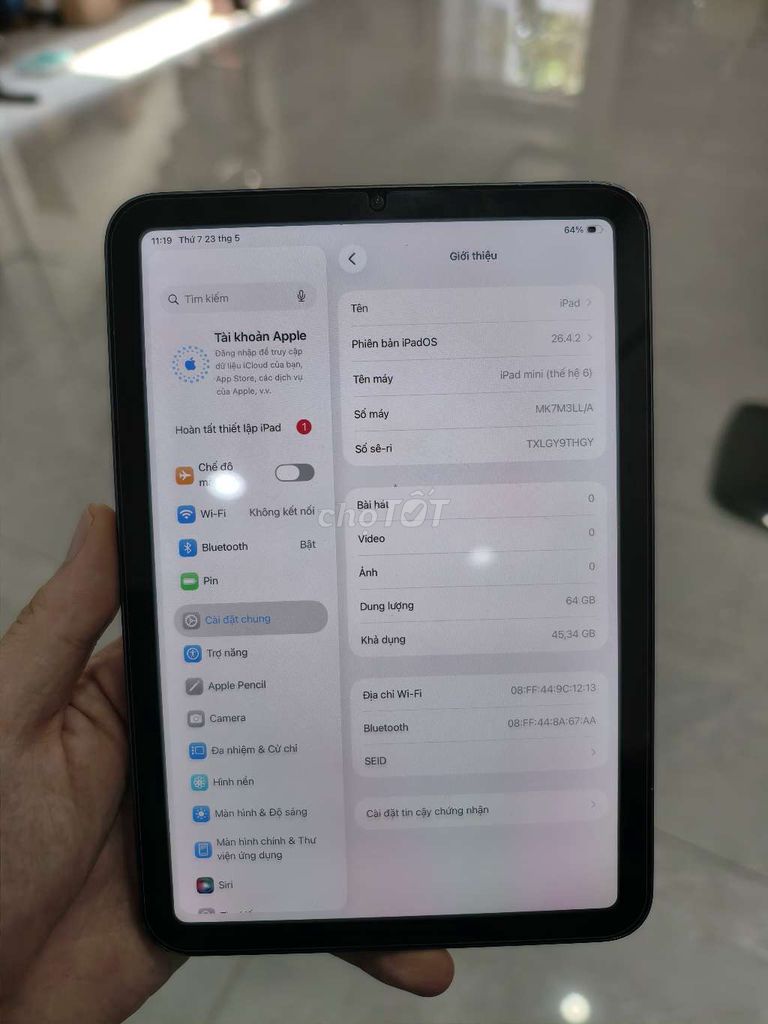 Apple iPad mini 6 64GB Xám Đã sử dụng. Mua bán Máy tính bảng tại Quận Dương Kinh Hải Phòng được đăng bởi phạm trung hình 1