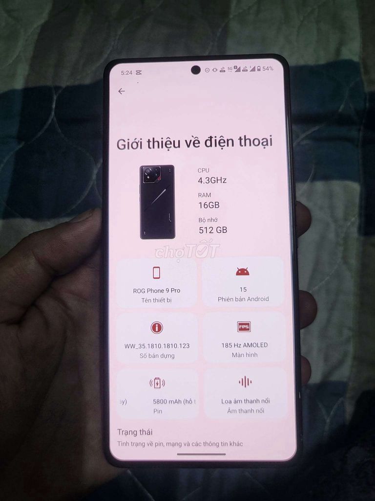 ROG Phone 9 Pro 16GB/512GB 97-98% Full box. Mua bán Điện thoại tại Thành phố Thủ Dầu Một Bình Dương được đăng bởi Quang Trung hình 1