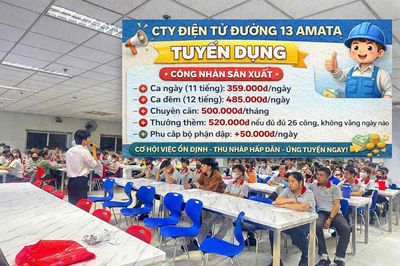 300 TUYỂN THỜI VỤ KCN AMATA, BH2, LONG BÌNH