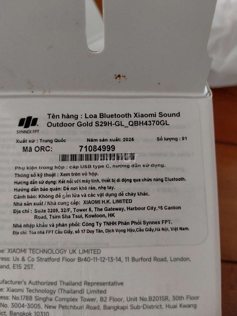 Loa Bluetooth Xiaomi Sound Outdoor Gold. Mua bán Tivi, Âm thanh tại Huyện Châu Thành Tiền Giang được đăng bởi Nguyễn Nhí hình 1