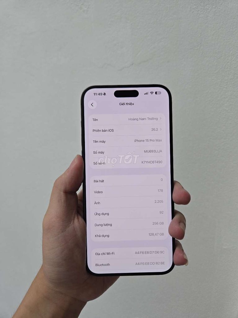 Apple iPhone 15 Pro Max 256GB . Mua bán Điện thoại tại Quận Lê Chân Hải Phòng được đăng bởi Hoàng Nam Trường hình 1