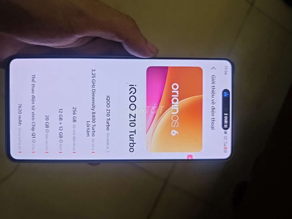 iQOO Z10 Turbo 256GB Trắng Lỗi vân tay. Mua bán Điện thoại tại Quận Bắc Từ Liêm Hà Nội được đăng bởi xuân trần hình 1