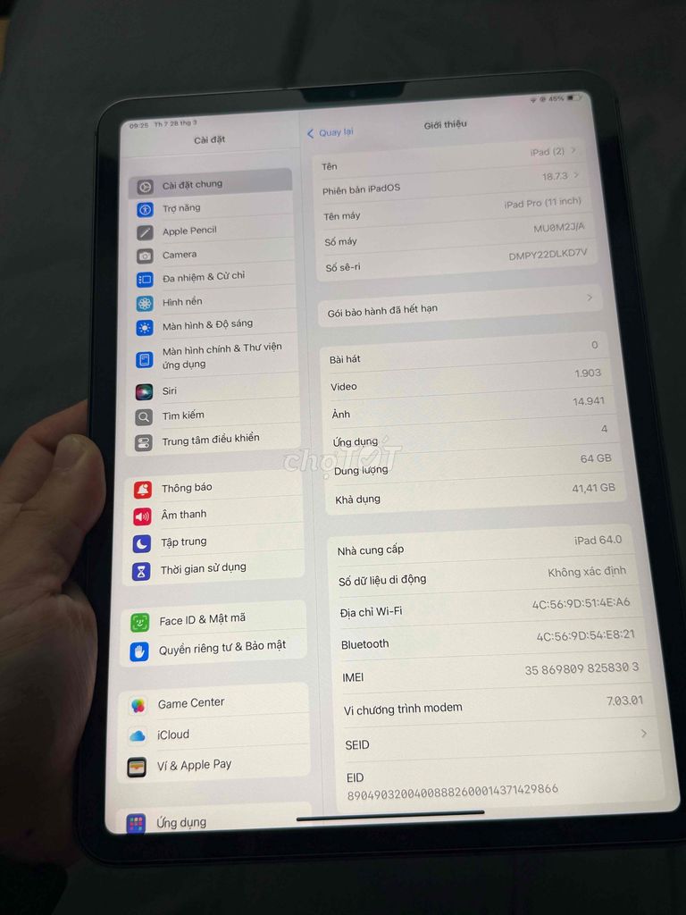 IPAD PRO 2018/64GB/Gray. Mua bán Máy tính bảng tại Quận Gò Vấp Tp Hồ Chí Minh được đăng bởi ThanhDzu hình 1