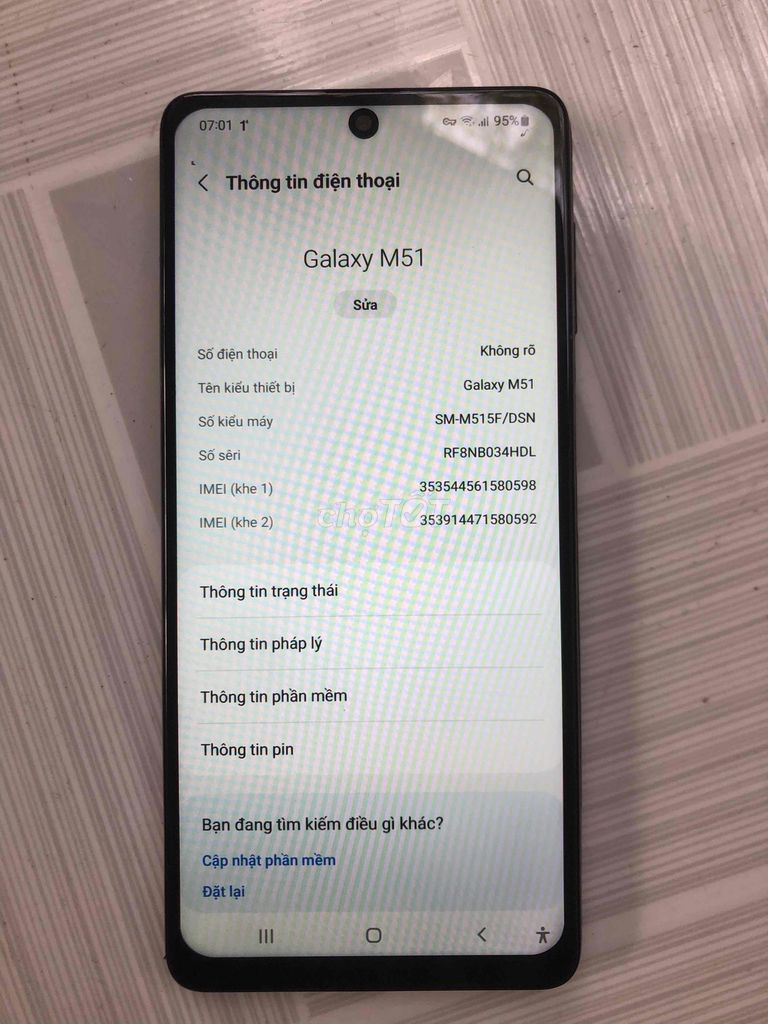 Samsung Galaxy M51 8GB/128GB Đen. Mua bán Điện thoại tại Huyện Long Hồ Vĩnh Long được đăng bởi Đồ cũ đủ loại điện thoại loa anply máy tính hình 1