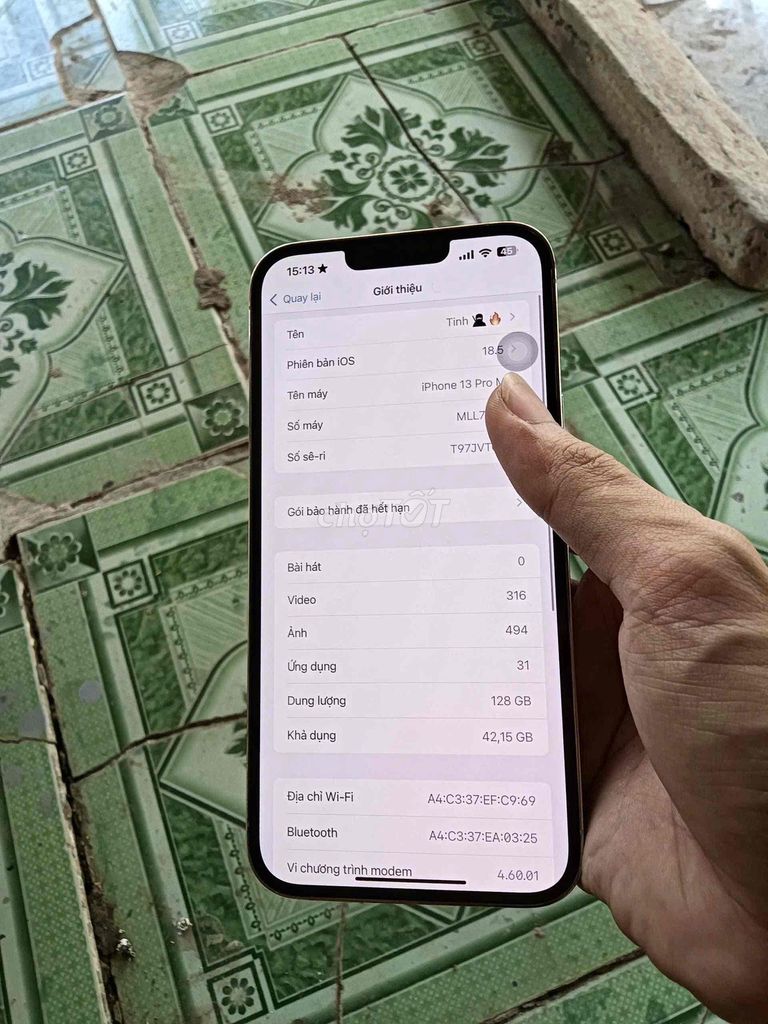 Apple iPhone 13 Pro Max 128GB Trắng. Mua bán Điện thoại tại Huyện Tam Bình Vĩnh Long được đăng bởi Py hình 1