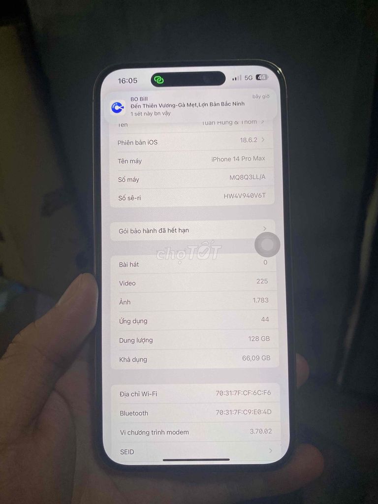 Apple iPhone 14 Pro Max 128GB Vàng. Mua bán Điện thoại tại Thành phố Bắc Ninh Bắc Ninh được đăng bởi Tuấn Hùng hình 1