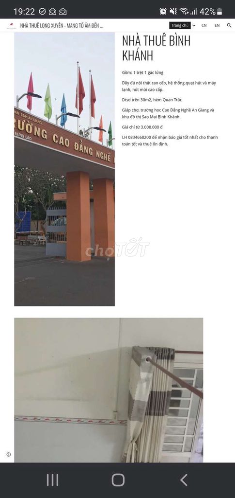 Cho thuê - Bình Khánh AG. Dịch vụ tại Thành phố Long Xuyên An Giang được đăng bởi Thanh Nhã hình 1