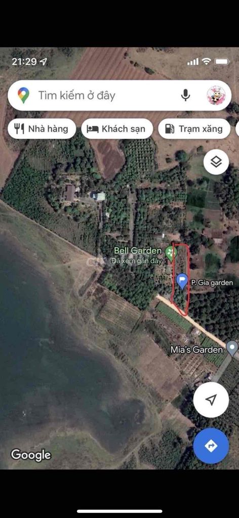 Đất Vườn 1044m2 làm farm giáp Hồ Trị An