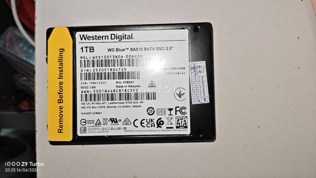 Ổ cứng SSD Western Digital Blue SA510 1TB. Mua bán Linh kiện (RAM, Card...) tại Huyện Bình Giang Hải Dương được đăng bởi Vũ Thuần hình 1