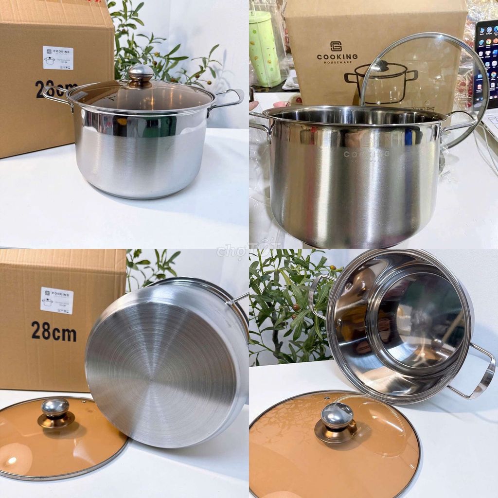 Nồi Cao Luộc Gà COOKING inox -28cm